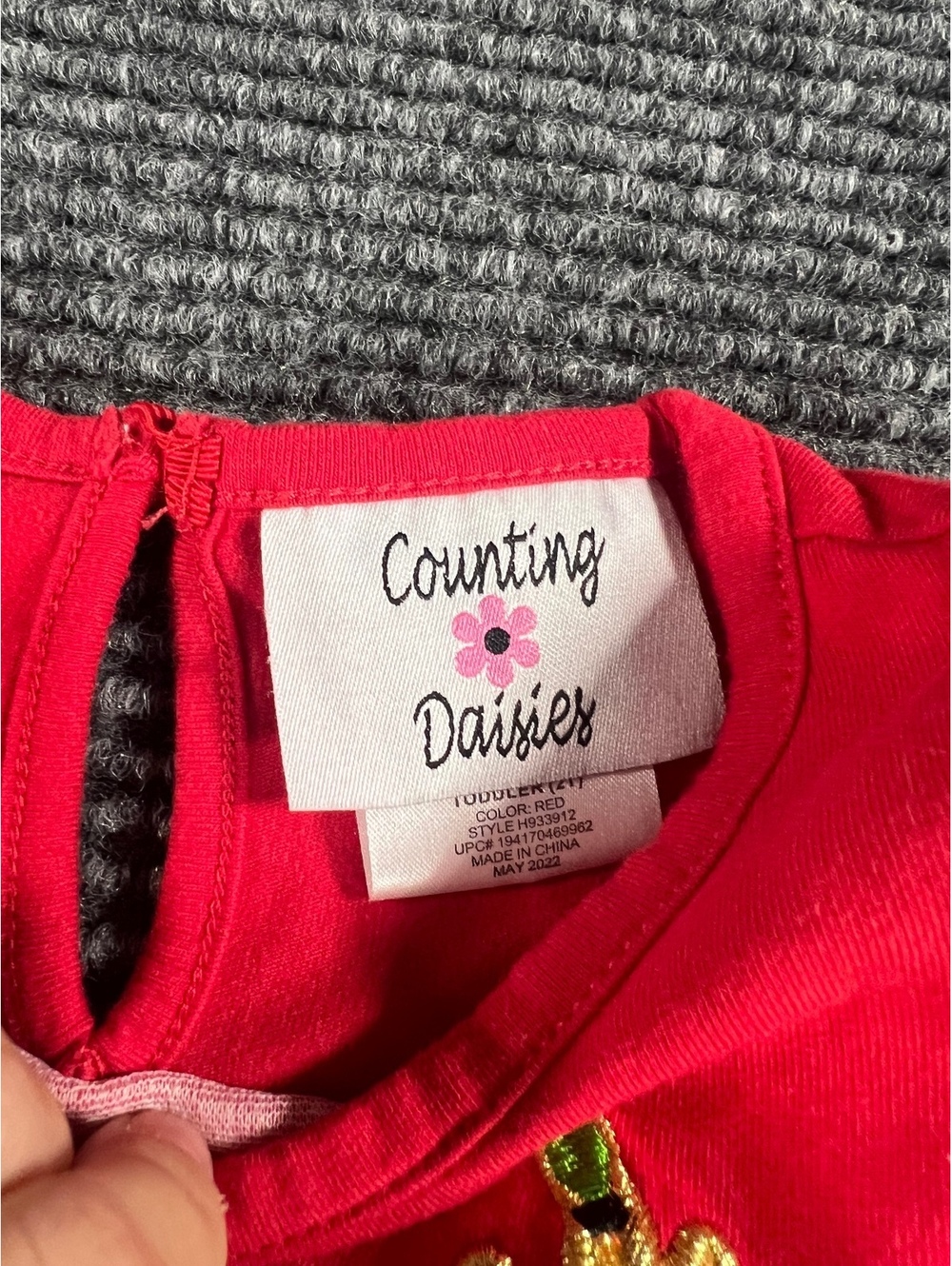 Counting Daisies Toddler Girls 2T Red Holiday Reindeer Tutu Dress w/ flare pants - Picture 6 of 11